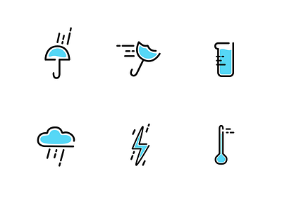 Weather line icons blue icons iconset line lineicons weather