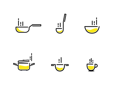Kitchen line icons icon icons kitchen line lineicons yellow