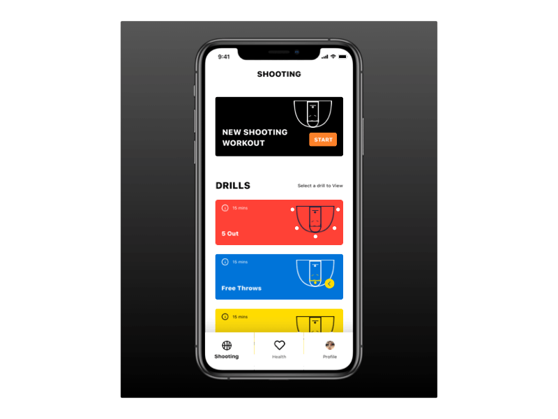 First Dribbble! basketball design first shot ios mobile ui principle app sketch sports design ui