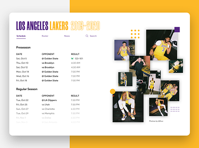 LA Lakers Web Concept basketball dailyui lakers sports ui web webdesign