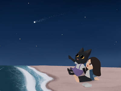 Luna and I illustration