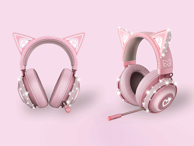 Pink Headset design mockup