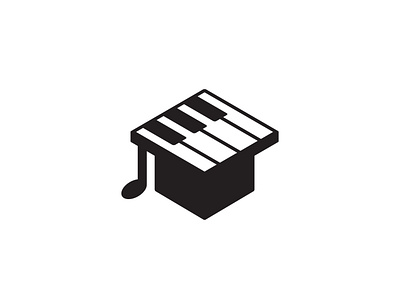 For Sale - Graduation Cap Piano Logo brand branding clean logo graduation logo graphic design illustration logo music logo piano logo sell logo vector