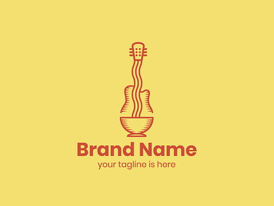 For Sale - Guitar Noodle Logo brand branding clean logo design graphic design guitar logo illustration logo music logo noodle sell logo vector