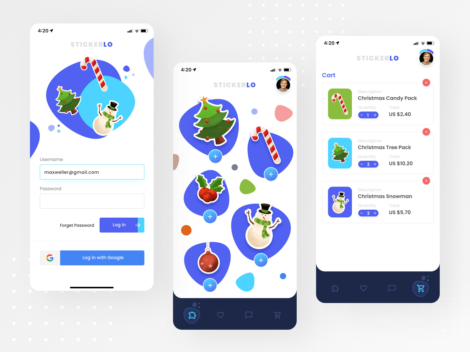Sticker Buying app by Akshay Vinchurkar on Dribbble