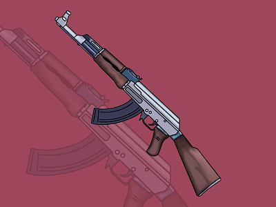 AK47 Illustration army gun illustraion procreate procreateart riffle war