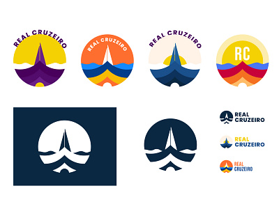 Luxury Cruise Liner logo exploration branding icon illustration logo typography vector