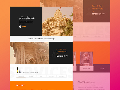 website design for Jain Temple design landing page temple ui ux web design website