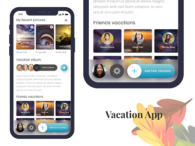 Vacation App Concept app app concept freetime iphonex like newlife trending ui uidesign uxdesign vacation