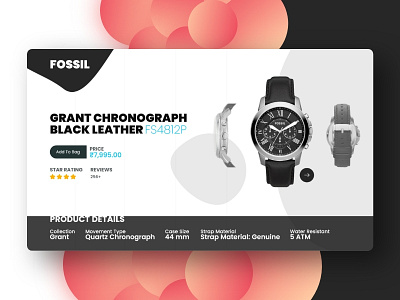 Product page for Watch branding design dribbble icon minimal simple trending typography ui ux web website