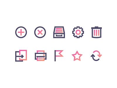 Generic icons with gradients