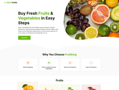 FruitKing - Landing Page Design design graphic design logo ui we web design