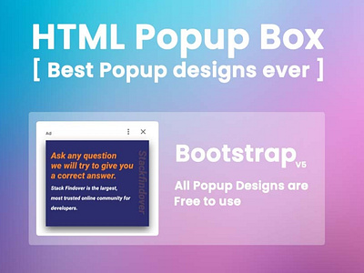 HTML Popup Box [ Best Popup designs ever ]