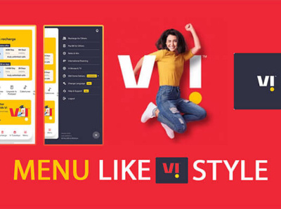 How to create a menu like VI App branding css design ui