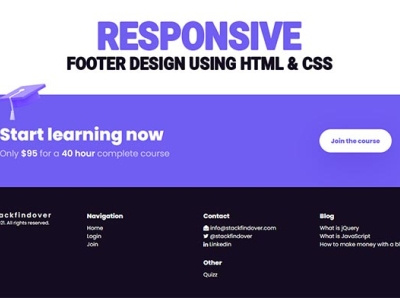 100% Responsive Website Footer css footer footer design responsive footer ui