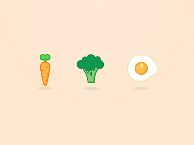Vege broccoli carrot cute egg food green icon logo orange sketch vegetable