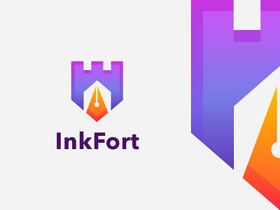 Inkfort branding design fort gradient identity illustration ink logo logodesign logotype mark minimal modern visual identity