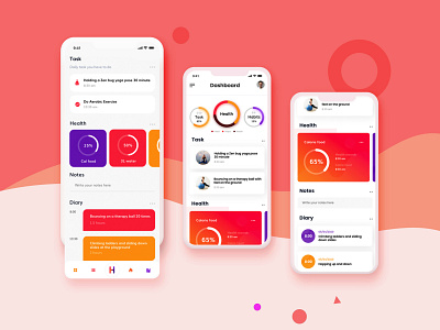 Diet Control Application app design design gradient minimal mobile app mobile ui modern popular simple design trendy ui ui design uiux