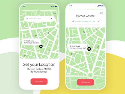 Find Location App app design app screen design map minimal mobile app mobile ui modern ui ux