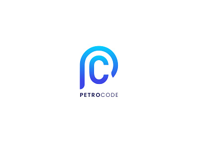 Petrocode blue logo branding code coding gradient icon identity logo logotype mark minimal modern symbol tech technology typogaphy