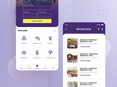 Event Booking App app app design blue booking booking app daily ui dashboard event icon illustraion mobile navigation onboarding ui uiux ux vector