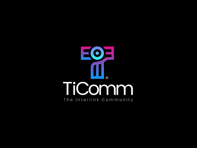 Ticomm logo brand identity branding community design system gradient logo logodesign logotype minimal t logo ui design visual identity