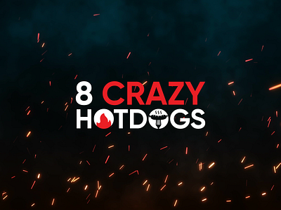 8 Crazy Hotdogs Logo creative logo design design graphic design logo logo design restaurent logo unique logo