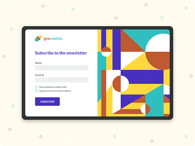 Subscribe form app branding design geometric graphic design icon illustration logo newsletter subscribe form typography ui ux vector