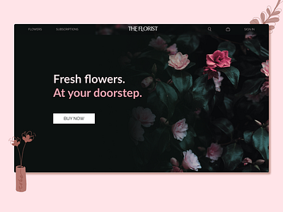 The Florist - Landing Page (Hero Section) design illustration landing page ui ux web design website