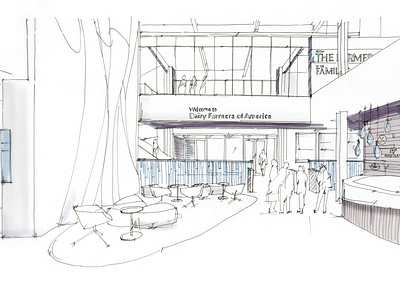 Dairy Famers of America – Lobby Sketch Concept