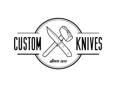Custom Knives Logo custom knives hammer knife lost type outlined