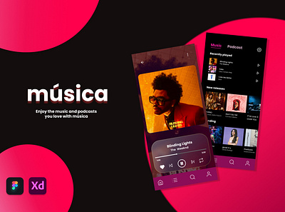 Music and Podcast App app design music app music app design music player app podcast app song uiux design