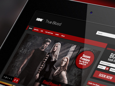 VTO True Blood destination framework hbo layout pitch skin tourism true blood webdesign