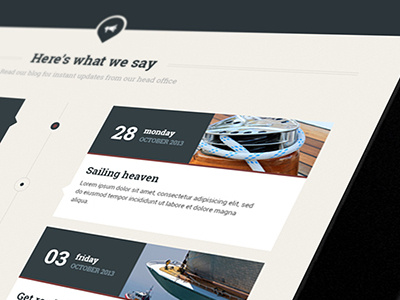Moomba Website interface ipad moomba ocean retina sailing ui webdesign wordpress yacht
