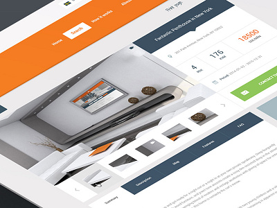 Real Estate Project (Product Page) filter grey listing orange real estate search sorting ui ux webdesign