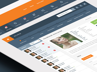 Real Estate Admin dashboard grey inbox list message orange profile real estate ui ux webdesign