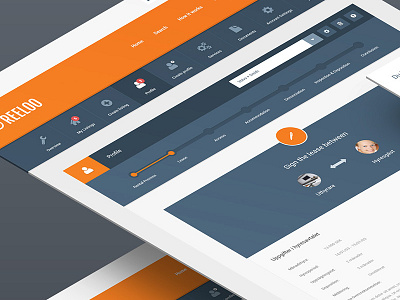 Real estate CMS dashboard grey inbox list message orange profile real estate ui ux webdesign