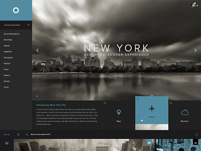 New York City Guide black blue city countries flat guide new york planet travel ui ux