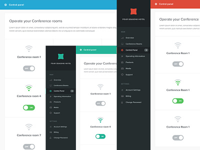 Control Panel Control Page admin conference control panel dashboard sidebar navigation ui ux