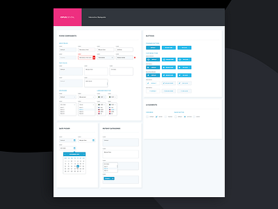 Dental Journal System Styleguide buttons date picker dental dropdowns inputfields journal styleguide ux