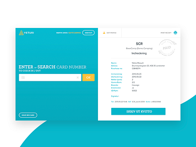 Camping Key Card Check In checkin dashboard search ui ux