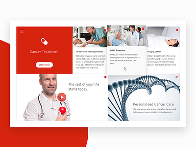 UC San Diego Cancer Center cancer landing page media medical ui ux video player