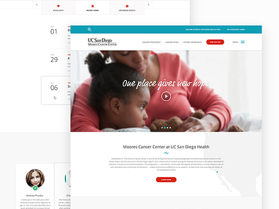 UC San Diego Cancer Center cancer landing page media medical responsive ui ux video player