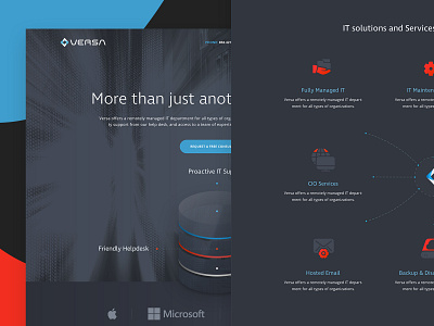 Versa Landing Page blue infographics landing page red responsive ui ux versa webdesign