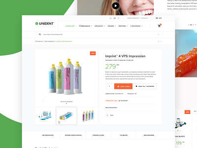 Unident ECommerce dashboard dental design ecommerce infographics landing page products responsive ui ux webdesign