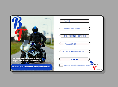 BIKER'S TOURNAMENT design ui ux