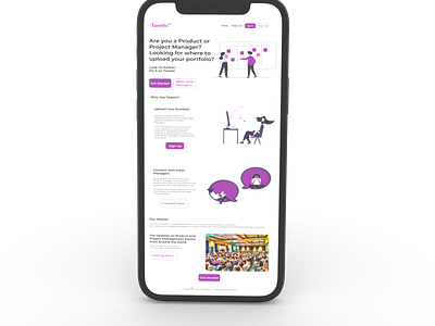 PERSONAL PROJECT- LANDING PAGE FOR PROJECT TWEETS design portfolio product management project management