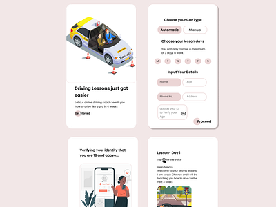 DRIVING LESSON design driving lesson online store ui ux