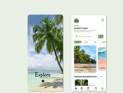 EXPLORE- BEACHES beach explore design ui ux