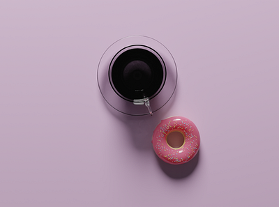 Coffee and Donut 3d blender